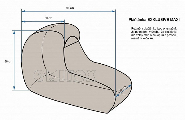 EMITEX Pláštěnka hluboký kočárek L /exklusive Maxi/