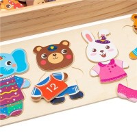 BABY MIX Vkládačka puzzle v krabičce zvířátka Montessori