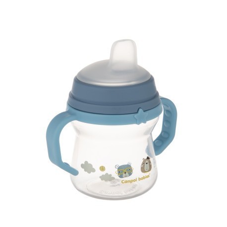 CANPOL BABIES Hrneček se silikonovým pítkem FirstCup BONJOUR PARIS 150ml