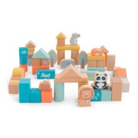 SARO BABY Dřevěné kostky v kyblíku 60ks 24m+