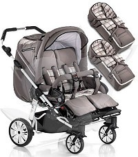 Kočárek Hartan Zwilling ZX II + 2x softasche + nánožník