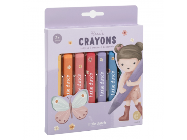 LITTLE DUTCH Voskovky 8 ks - Rosa