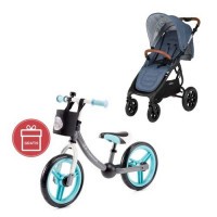 Kočárek sportovní Valco Snap 4 Sport Trend Black Denim + Dětské odrážedlo 2WAY Next