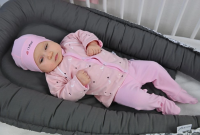 LITTLE ANGEL Novorozenecká sada BIO Outlast® - sv.růžová hvězdičky/růžová baby