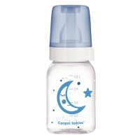 Canpol babies láhev skleněná s jednobarevným potiskem 120ml Teddy Friend