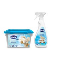 CHICCO Kapsle prací gelové Sensitive 16 ks + Aviváž konc. Květinové objetí 750 ml