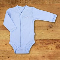 Body Kitikate organická bavlna, zapínání uprostřed, modrá Body Kitikate organická bavlna, zapínání uprostřed, modrá