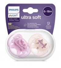 Philips AVENT Šidítko Ultrasoft Obrázek 6-18 m 2 ks