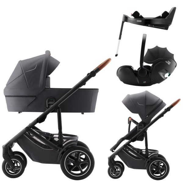 BRITAX Set kočárek Smile 5Z + hluboká korba + autosedačka Baby-Safe PRO + Vario Base 5Z