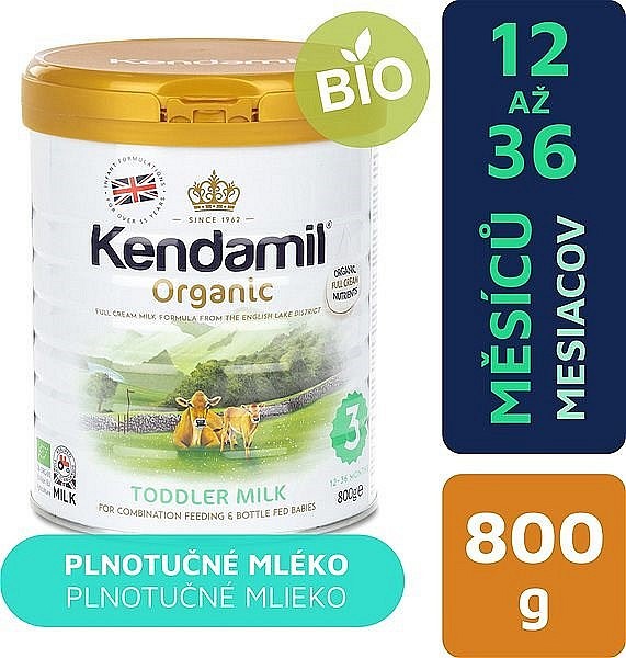 Kendamil 100% BIO/organické plnotučné batolecí mléko 3 DHA+ (800g)