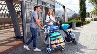 KINDERKRAFT Mini Dot Coral Kočárek sportovní + koš na pleny Angelcare