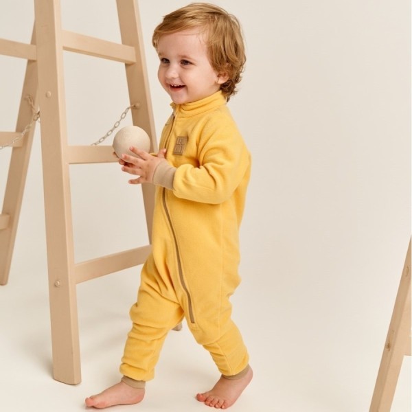 LEOKID Fleecový overal Yellow Mellow