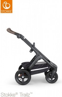 Stokke® Trailz™ černý podvozek s koženkovou rukojetí