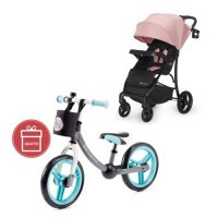 Kočárek sportovní Cruiser pink Kinderkraft + Dětské odrážadlo 2WAY Next