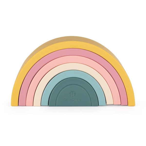 PETITE&MARS Hračka silikonová skládací Rainbow 12m+