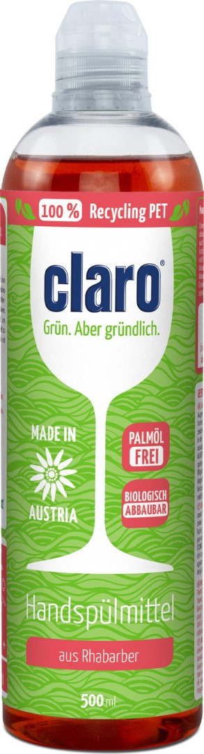 CLARO EKO rebarborový prostředek na ruční mytí nádobí - Rebarbora - 500 ml