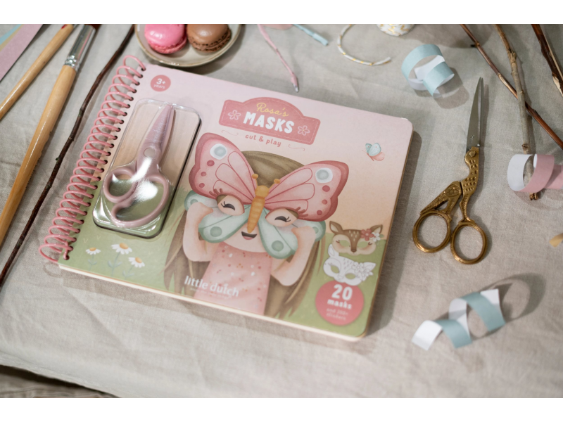 LITTLE DUTCH Kniha s vystřihovacími maskami Rosa