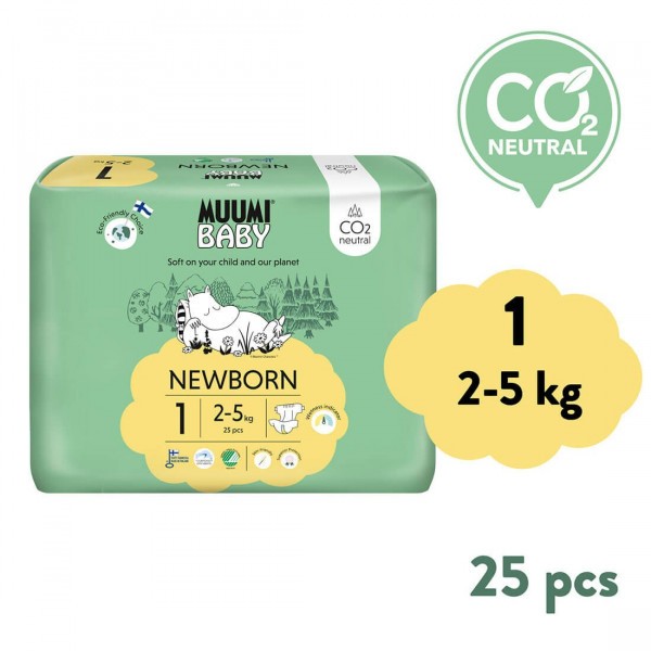 Muumi Baby 1 Newborn 2–5 kg (25 ks), eko pleny