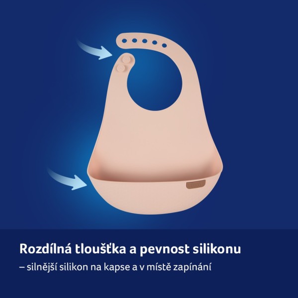 LOVI Silikonový bryndák s kapsou Granola
