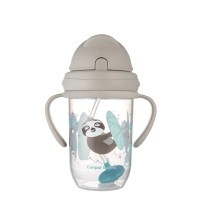 CANPOL BABIES Nevylévací hrneček se slámkou a závažím EXOTIC ANIMALS 270ml