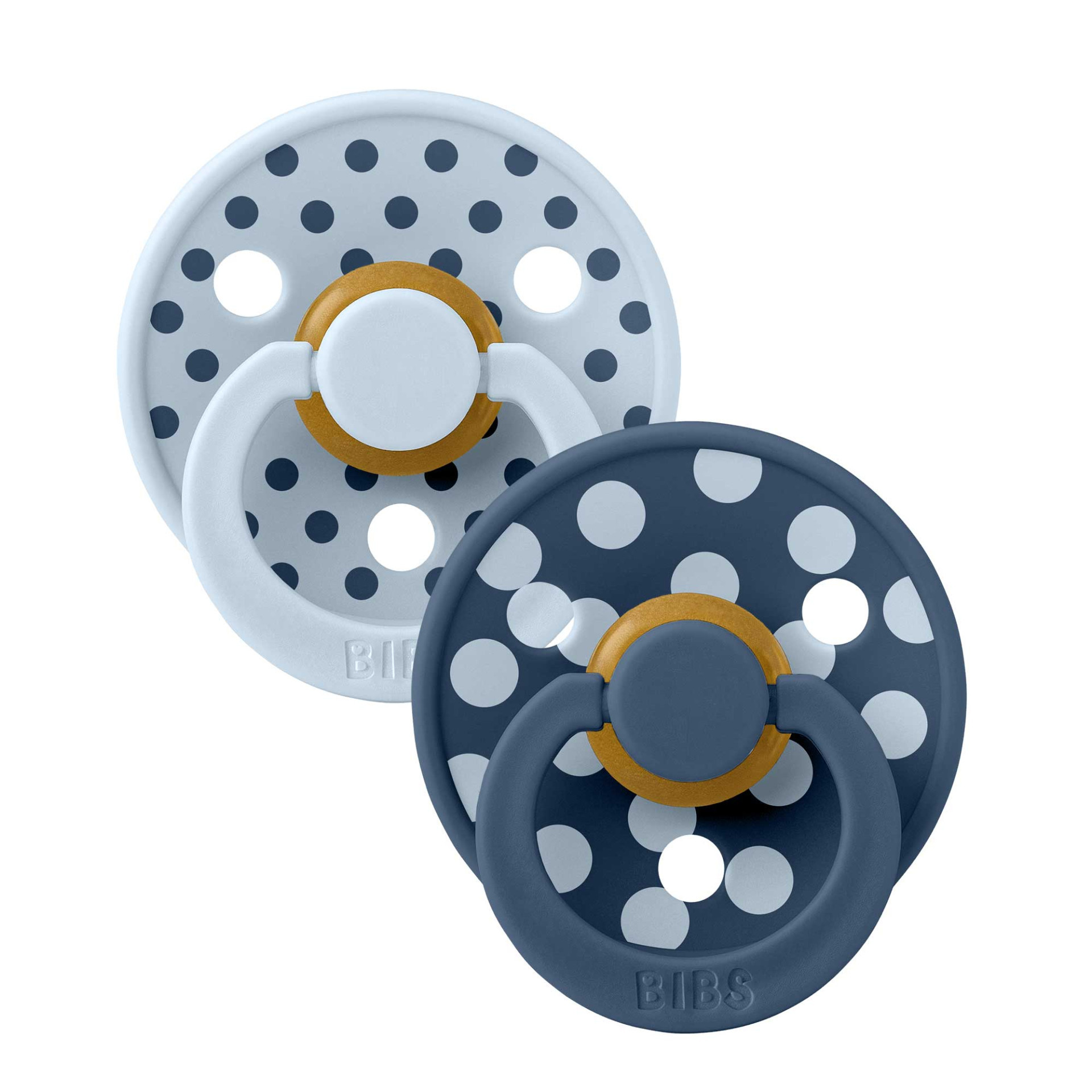 BIBS STUDIO Colour Polka dudlíky z přírodního kaučuku 2ks - vel. 1