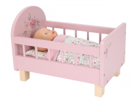 LITTLE DUTCH Postýlka pro panenky dřevěná s peřinkou Pink