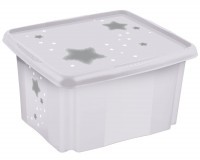 Keeeper Úložný box s víkem malý "Stars" - Bílá