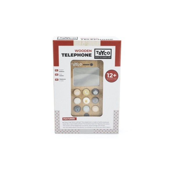 TRYCO Dřevěný mobilní telefon