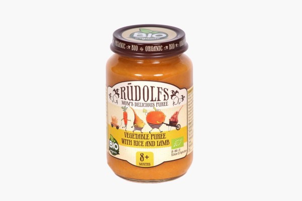 RUDOLFS BIO Zelenina s rýží a jehněčím masem 190 g