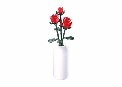 M38-B1101-04 Červená růže ve váze