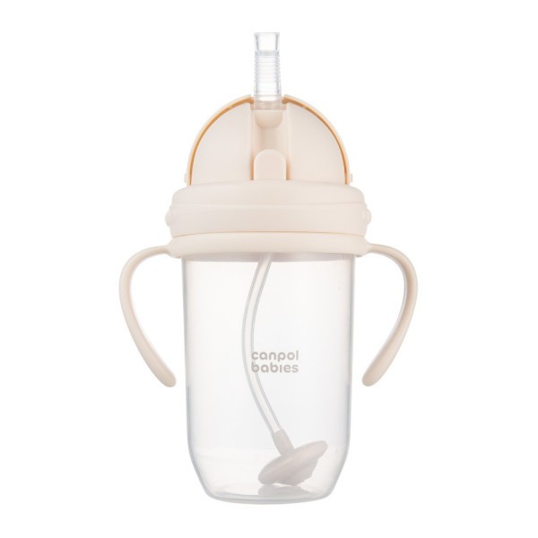 CANPOL BABIES Hrneček nevylévací se slámkou a závažím 270ml