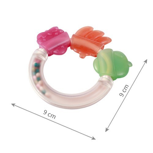 BABYONO Chrastítko s kousátkem 3m+ Fruits