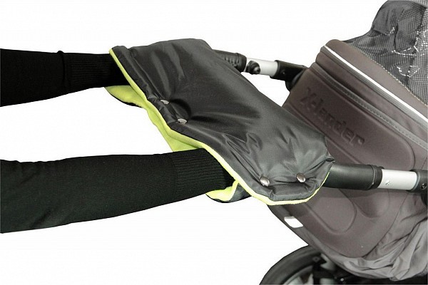 Rukávník ke kočárku - Rukávník ke kočárku černý + limetka