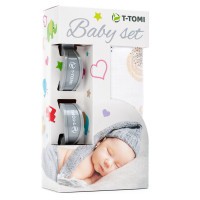 T-TOMI BABY SET bambusová osuška  + kočárkový kolíček