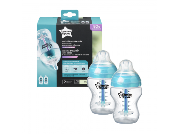 TOMME TIPPE Kojenecká lahev, ANTI-COLIC, 260 ml, 2ks