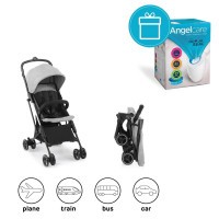KINDERKRAFT Mini Dot Coral Kočárek sportovní + koš na pleny Angelcare