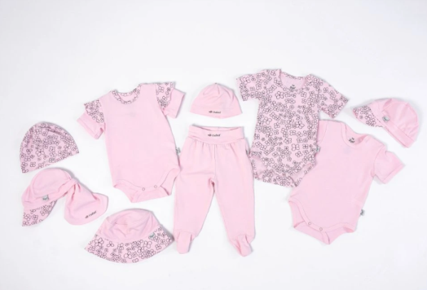 LITTLE ANGEL Body tenké tričko TISK KR Outlast® - růžová baby kytičky