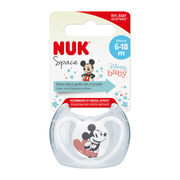 NUK Dudlík Space Disney Mickey Mouse silikon, 1 ks BOX