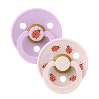 BIBS STUDIO Colour Ladybug dudlíky z přírodního kaučuku 2ks – velikost 1