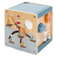 BABY MIX Dřevěná multifunknčí kostka Ocean Montessori