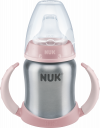 NUK FC lahvička na učení nerez růžová 125 ml