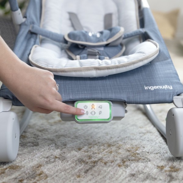 INGENUITY Lehátko masážní vibrující s melodií Happy Belly™ Rock-to-Bounce 0m+ do 9kg
