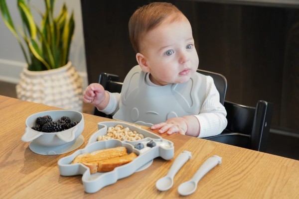 MELII Dětská silikonová jídelní sada, 5 dílná