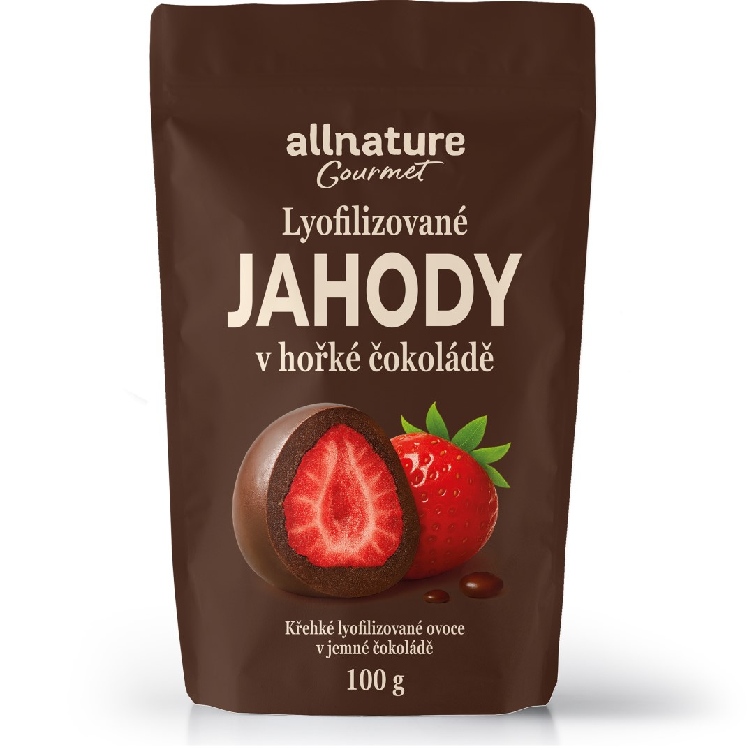 ALLNATURE Mrazem sušené jahody v hořké čokoládě 100 g - 100 g