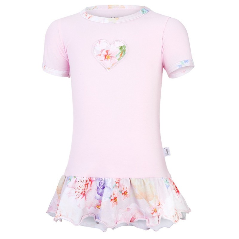 LITTLE ANGEL Tunika tenká Outlast® - růžová baby/sv.růžová květy