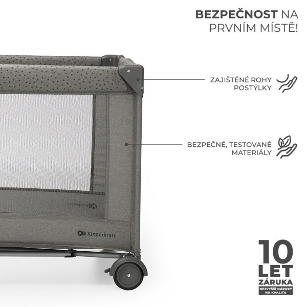 KINDERKRAFT Postýlka cestovní Joy 2 s doplňky