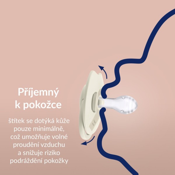LOVI Dudlík svítící silikonový dynamický PRIME 2ks Ivory/Blush