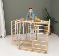 WOODANDHEARTS Montessori domácí hřiště se žebříkem, Natural Wood