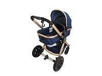 GMINI Sportovní kočár Grand Lux denim - zlatá