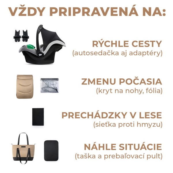 KINDERKRAFT SELECT Kočárek kombinovaný 3v1 Prime 2